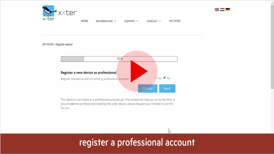 registreer pairot apparaat